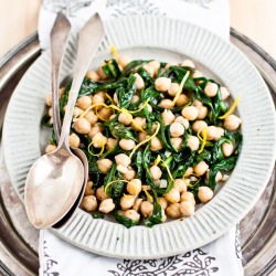 Chickpeas + Dandelion Greens - Recipe photo by yummy supper
