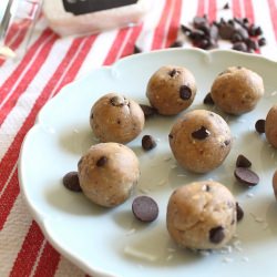 Choc. Chip Coco Cookie Dough Balls - Recipe photo by Running to the Kitchen