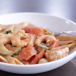 Tomato Prawn Pasta - Recipe photo by cafelula