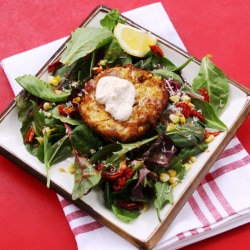 Roasted Corn Crab Cakes with Chili - Recipe photo by ModernMom