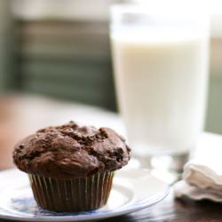 Snow Day Chocolate Muffins - Recipe photo by flaxandtwine