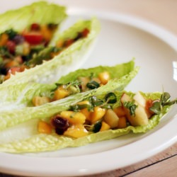Mango Avocado Lettuce Tacos (vegan) - Recipe photo by aglassjar