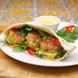 Coconut Curry Turkey Pitas - Recipe photo by tastytrials