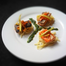Salmon, Mint, Fennel & Sour Pasta - Recipe photo by blablastar