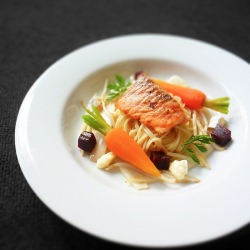 Salmon, Chicory, Beet & Brie - Recipe photo by blablastar