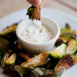 Brussel Sprouts/Garlic Aioli - Recipe photo by annacostafood