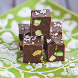 Nutella Fudge with Pistachios - Recipe photo by jocooks