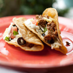 Crispy Beef & Chorizo Tacos - Recipe photo by annacostafood