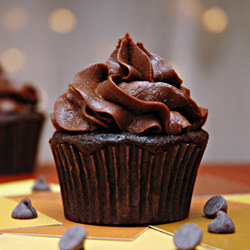 Thin Mint Chocolate Cupcakes - Recipe photo by Simmerblog