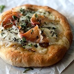 Caramelized Onion Proscuitto Pizza - Recipe photo by foodpluswords