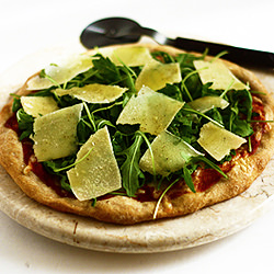 Arugula-Parmesan Pizza - Recipe photo by culinaryadventuresinthekitchen