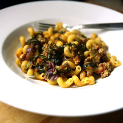 Cavatappi w/ Sausage & Kale - Recipe photo by herbielikesspaghetti