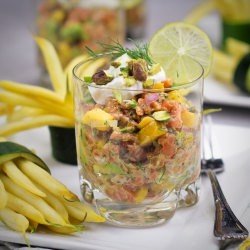 Trout, Mango and Avocado Tartare - Recipe photo by The Healthy Foodie