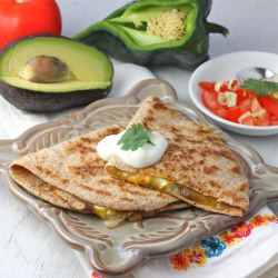 Mushroom Poblano Quesadillas - Recipe photo by Kim - Liv Life