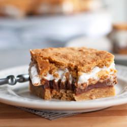 Peanut Butter S'mores Bars - Recipe photo by pinchofyum