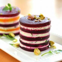 Beet and Goat Cheese Napoleons - Recipe photo by FifteenSpatulas