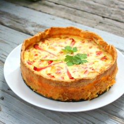 Ham, Cheddar, Tomato Quiche - Recipe photo by secondbreakfast