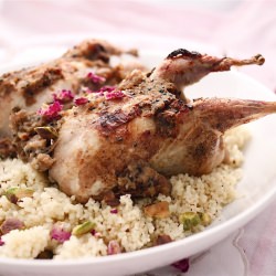 Quail in rose petal sauce - Recipe photo by nutmegs seven
