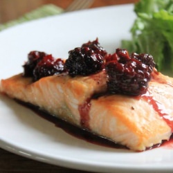 Salmon with Blackberry Jalapeno Butter - Recipe photo by frugalfoodiefamily