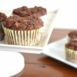 Double Chocolate Protein Muffins - Recipe photo by TheGuiltlessLife