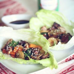 Teriyaki Chicken Lettuce Wraps - Recipe photo by dashingdish
