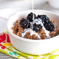 Blackberries n' Cream Oats - Recipe photo by pinchofyum