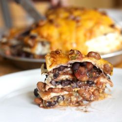 Seven Layer Tortilla Pie - Recipe photo by goofymama