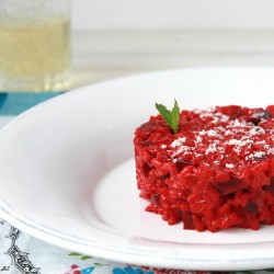 Beet Risotto - Recipe photo by courecoulants