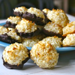 Chocolate Dipped Macaroons - Recipe photo by Jesicakes
