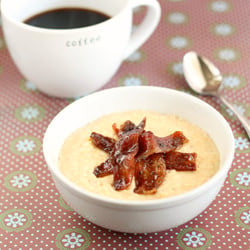 Baked Cheese Grits with Bacon - Recipe photo by thecaffeinatedkitchen