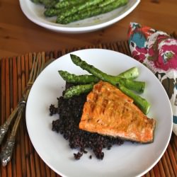 Grilled Salmon w/ Orange-Miso Glaze - Recipe photo by Grabaplate