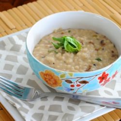 Barley Risotto w/ Mushrooms - Recipe photo by lemonsavory