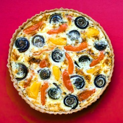 Pepper, fiddlehead & Cheese Tart - Recipe photo by Red_Shallot