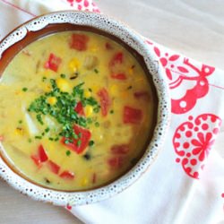 Roasted Corn and Coconut Chowder - Recipe photo by blackdogfoodblog