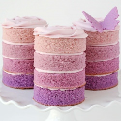 Purple Ombre Mini Cakes - Recipe photo by Glorious Treats
