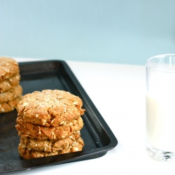 ANZAC Cookies & Milk - Recipe photo by Meganns Kitchen