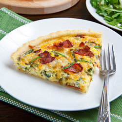 Wild Leek & Smoked Bacon Tart - Recipe photo by closetcooking