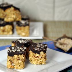 Salted Chocolate Peanut Oat Bites - Recipe photo by PinchandSwirl