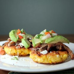 Mexican Corn Cakes with Pork - Recipe photo by kitchentrialanderror