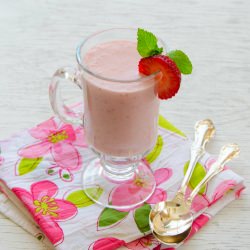 Strawberry and Rose Lassi - Recipe photo by MPJ