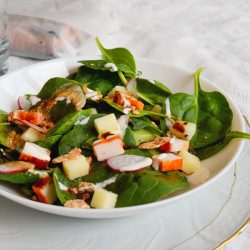 cheese & spinach salad - Recipe photo by sofiia