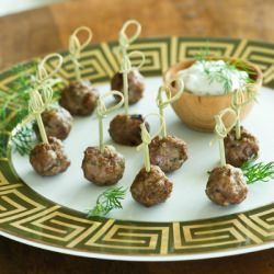 Lamb Meatballs with Mint Tzatziki - Recipe photo by cristinaferrarecooks