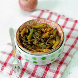 Okra With Carom Seeds - Recipe photo by vegetariantastebuds
