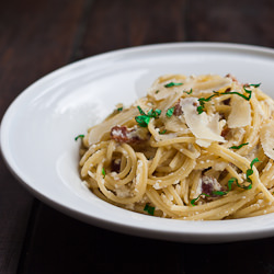 Spaghetti alla Carbonara - Recipe photo by jocooks