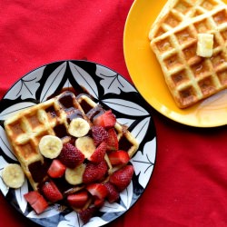 Classic Waffles with Nutella Sauce - Recipe photo by ashmita_s