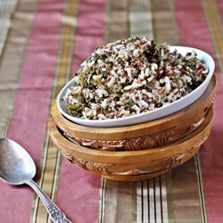 Garlicky Quinoa and Brown Rice - Recipe photo by VVK