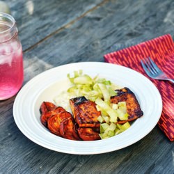 BBQ tofu with grits - Recipe photo by digioral