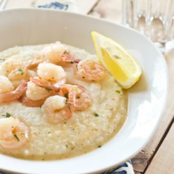 Lemon Garlic Shrimp and Grits - Recipe photo by dinnersdishesanddesserts