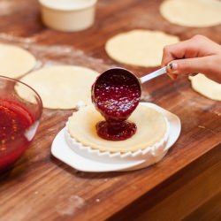 Raspberry Crescent Mini Pies - Recipe photo by Delectable Musings