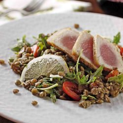 Lentil Lemon and Tuna Salad - Recipe photo by newfinmysoup